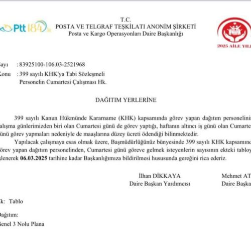 ptt yazısı